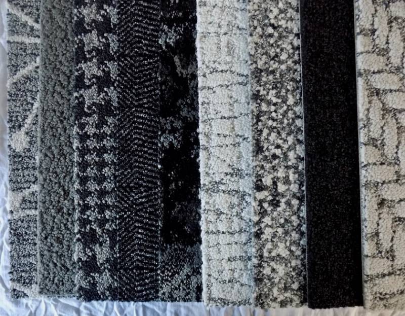 (88 carpet squares or 238 square feet) Colors All In Same Family - Arranges From Light Grey To Black