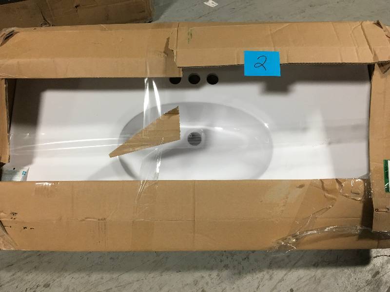 Design House 37 in. W Cultured Marble Vanity Top in White with Solid White Bowl not used