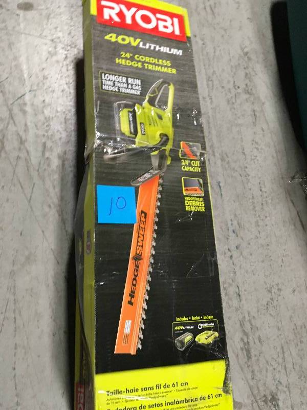 RYOBI Cordless Hedge Trimmer 40V battery and charger included in very good condition