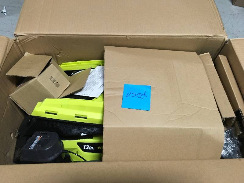 Ryobi 13 in. ONE 18-Volt Lithium-Ion Cordless Battery Walk Behind Push Lawn Mower with 4.0 Ah BatteryCharger Included used in good condition