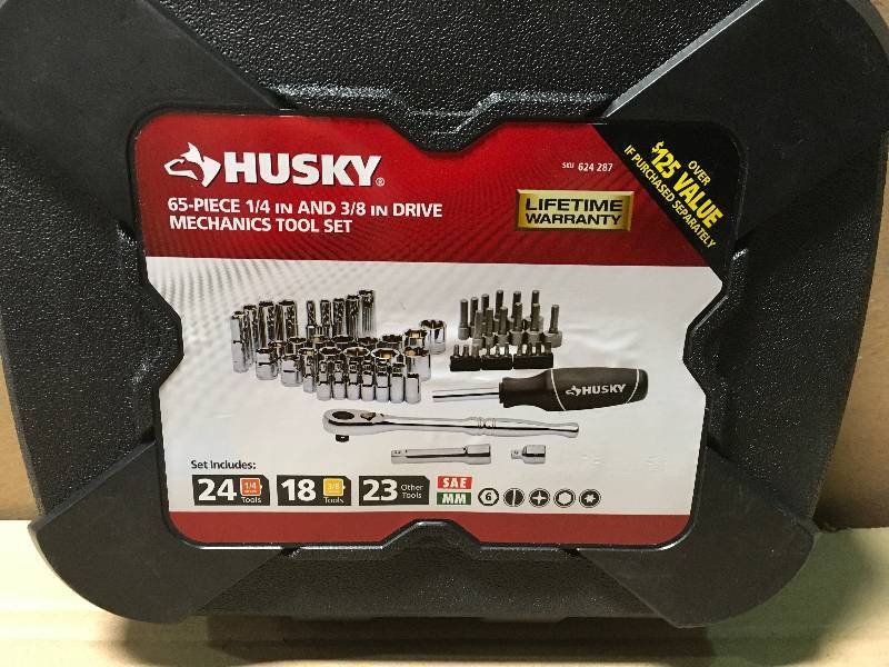 Husky Mechanics Tool Set (65-Piece) not used