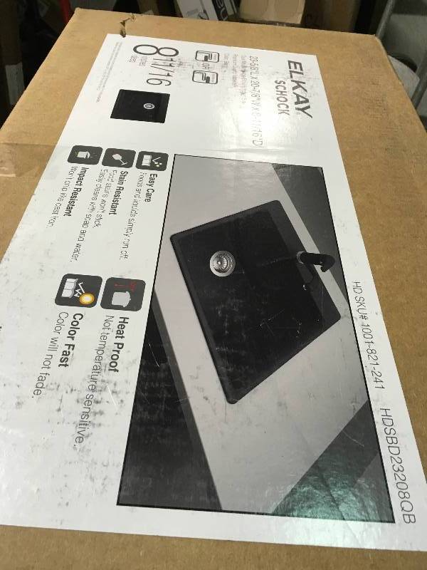 Elkay by Schock Drop-InUndermount Quartz Composite 23 in. Single Bowl Kitchen Sink in Black not used
