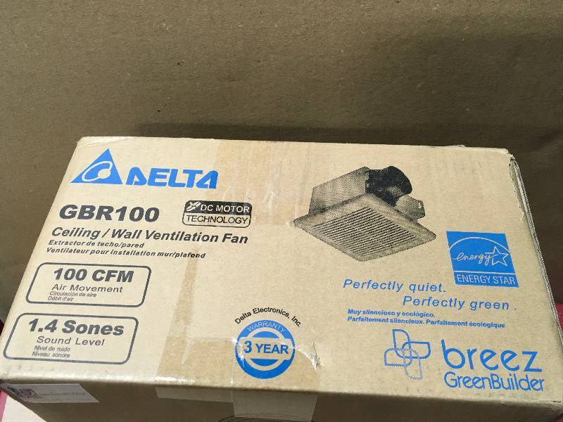 DElta GreenBuilder Series 100 CFM Wall or Ceiling Bathroom Exhaust Fan not used