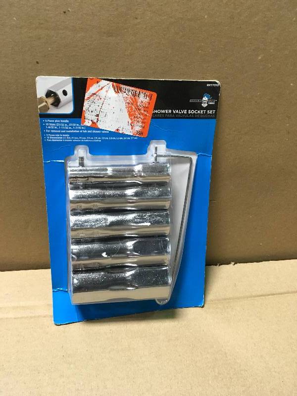 Armour Line Shower Valve Socket Set, 10 Sizes, with Bar Handle, for Removing Tub and Shower Stems not used