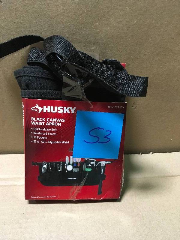 Husky Black Canvas Waist Apron