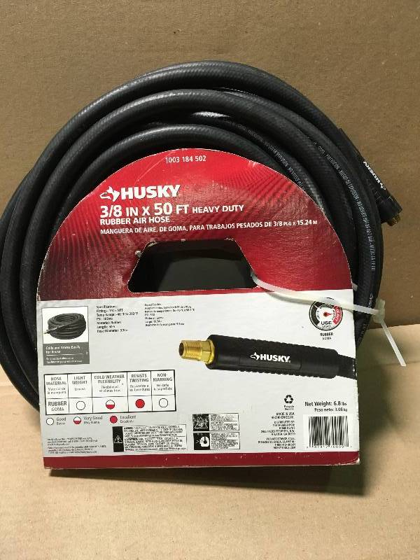 Husky 38 in. x 50 ft. Heavy-Duty Rubber Hose in good condition