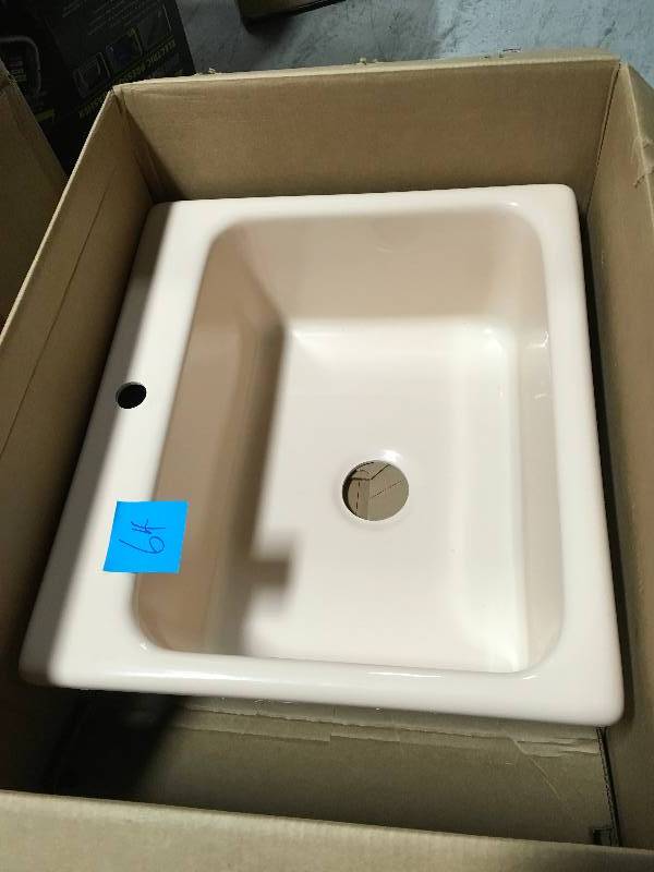 Thermocast Inverness Drop-In Acrylic 25 in. 1-Hole Single Bowl Kitchen Sink in Biscuit not used