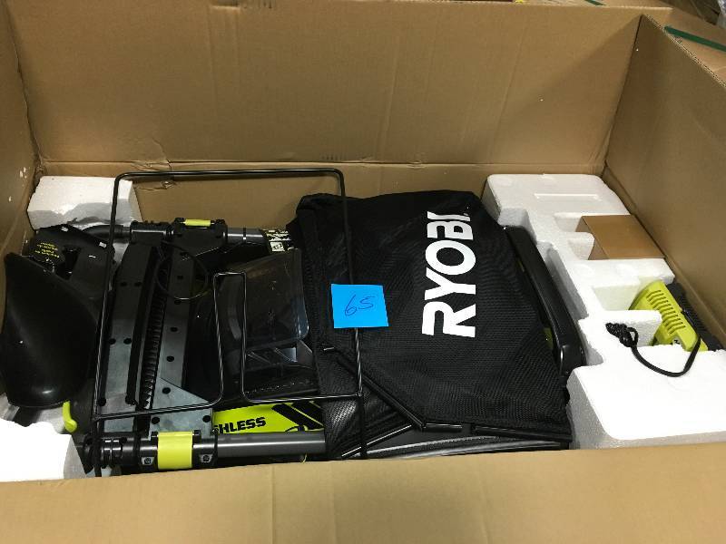 Ryobi 20 in. 40-Volt Brushless Lithium-Ion Cordless Battery Walk Behind Push Lawn Mower 5.0 Ah BatteryCharger Included not used