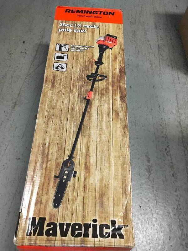 Remington Maverick 8 in. 25cc 2-Cycle Attachment Capable Gas Pole Saw with Automatic Chain Oiler in good condition