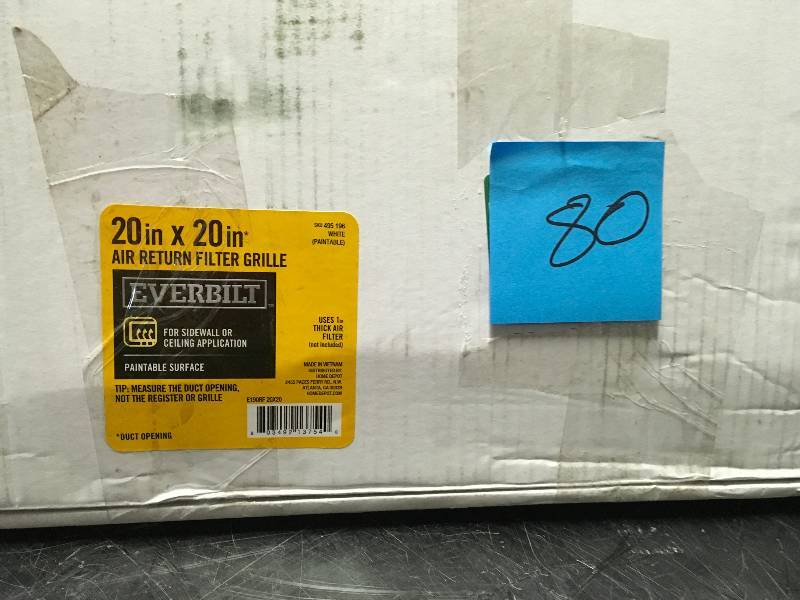 Everbilt 20 in. x 20 in. White Return Air Filter Grille