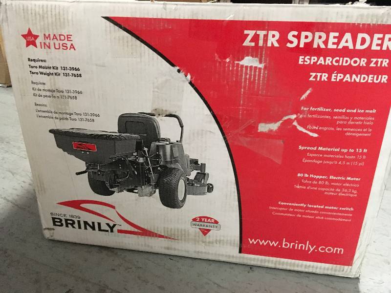 Brinly Hardy Rear Mounted ZTR Spreader not used