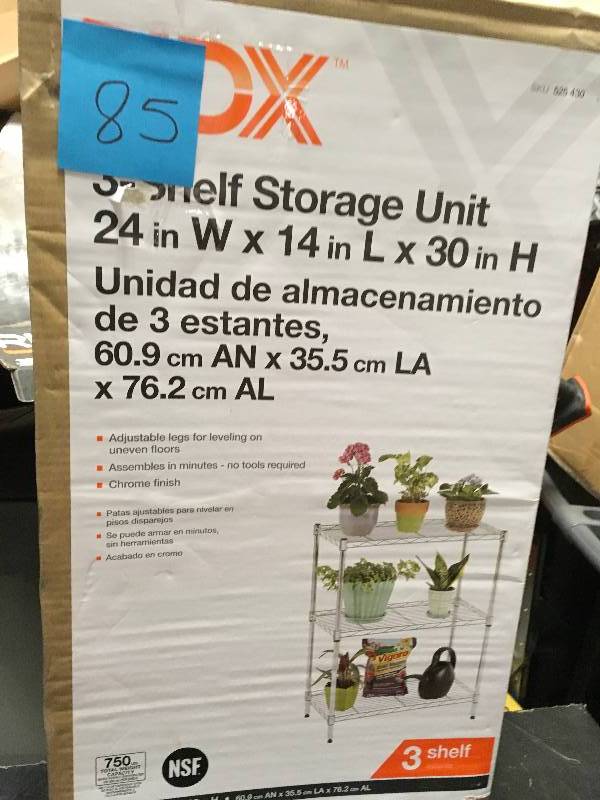 HDX 3 Shelf Storage Unit not used