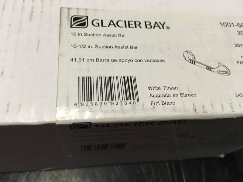 Glacier Bay 16-12 in. x 1-14 in. Suction Assist Bar with Suction Indicators in White not used