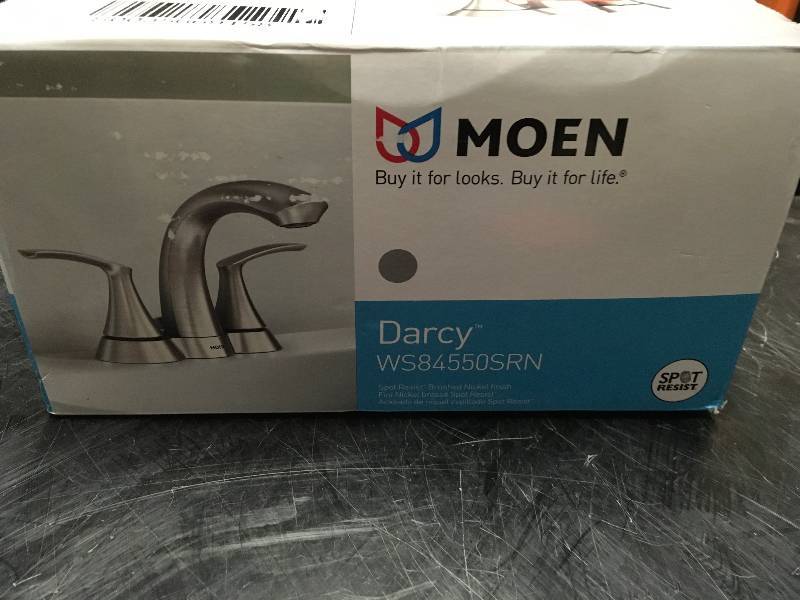 Darcy Spot Resist Brushed Nickel Two-Handle Low Arc Bathroom Faucet in good condition