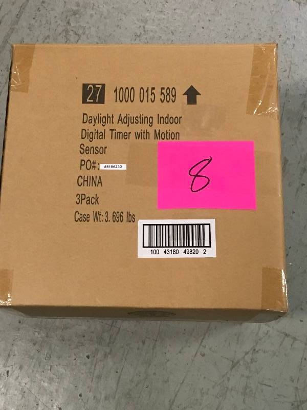 Case of 3 Daylight Adjusting Indoor Digital Timers with motion sensors
