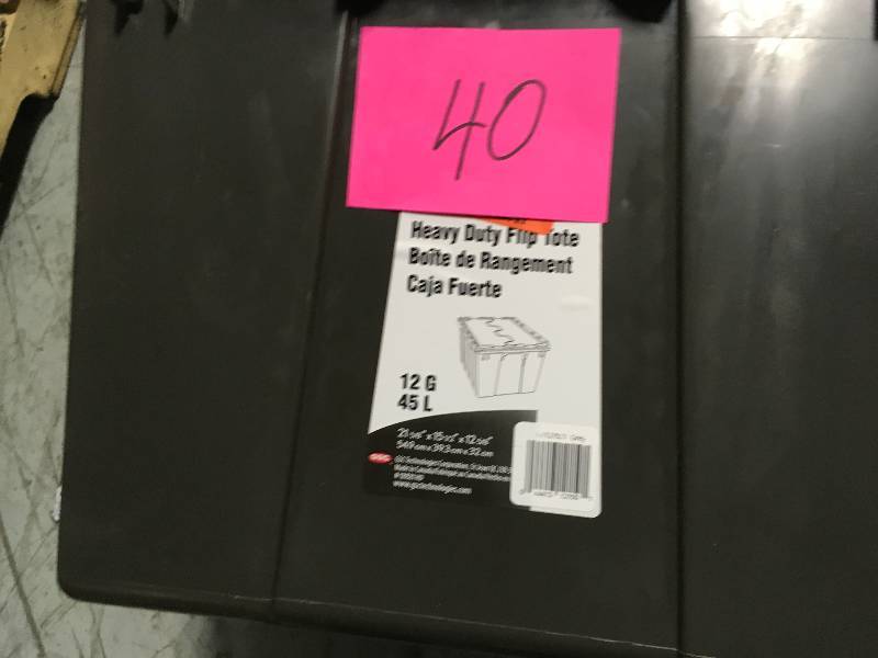 12 Gal. Heavy-Duty Flip Tote in Grey not used