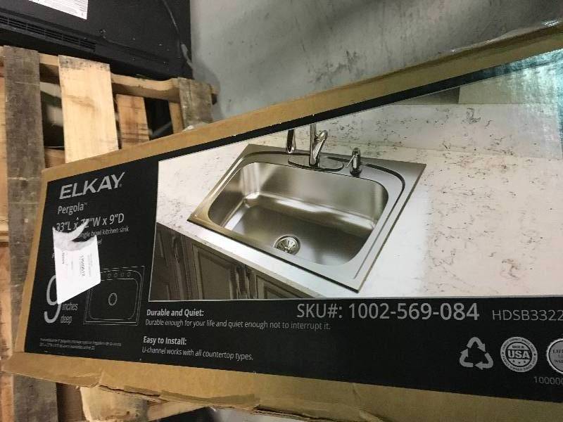 Pergola Drop-In Stainless Steel 33 in. 4-Hole Single Bowl Kitchen Sink
