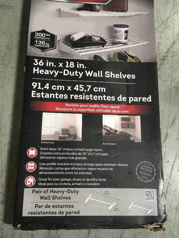 Hyloft 36 in x 18 in Heavy Duty Wall Shelves not used