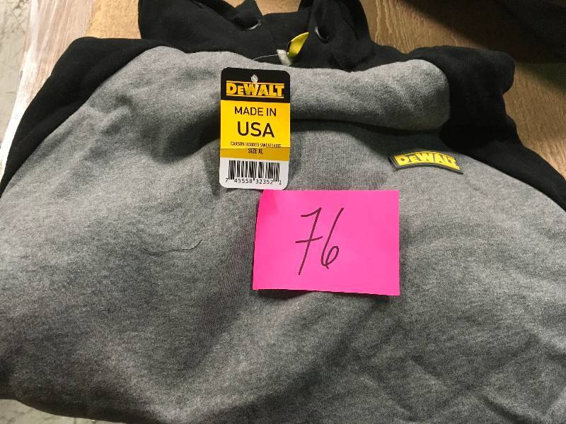 Dewalt Carson Mens X-Large Heather GreyBlack CottonPolyester Hooded Sweatshirt not used