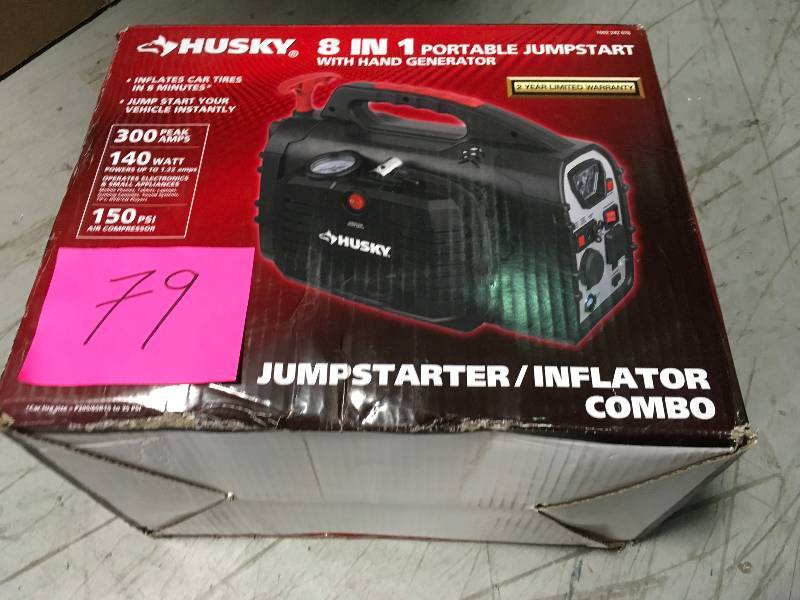 Husky 8-in-1 12-Volt Power SourceJumpstarter in like new condition