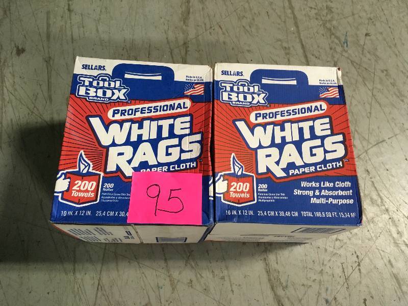 Lot of 2 boxes White Rags Paper Cloth not used