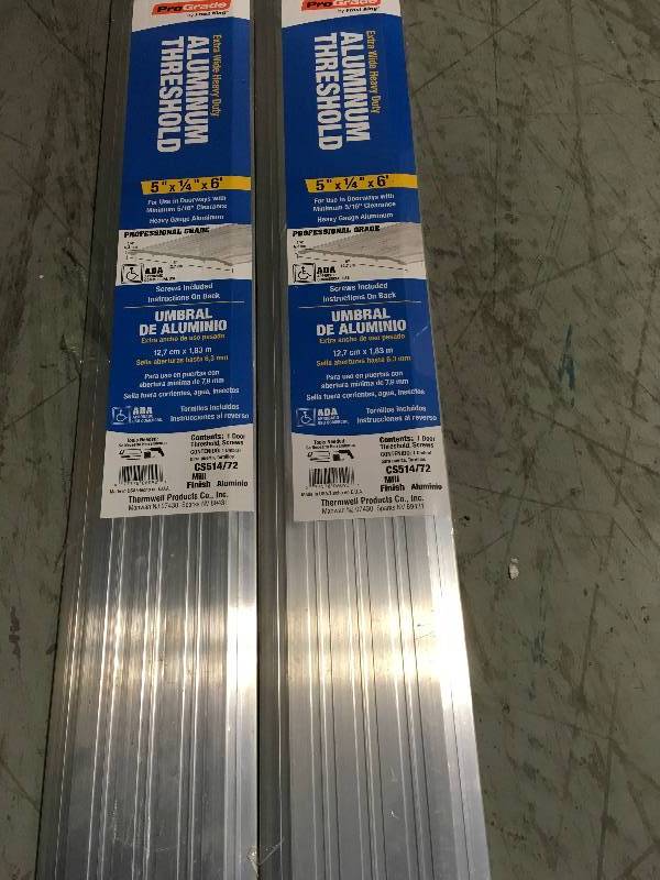 Lot of 2 EO 5 in. x 14 in. x 72 in. Commercial Threshold not used