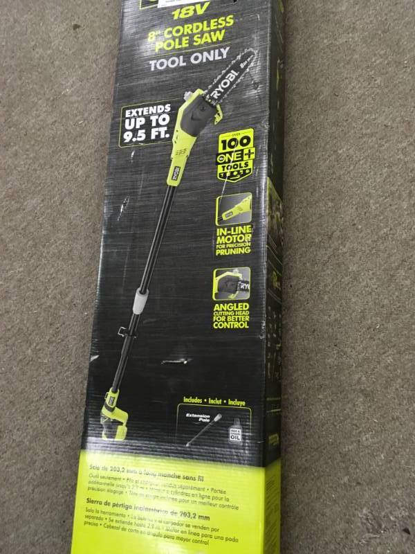 lot 5 image: Ryobi One 18V  8 Pole Saw tool only in good condition