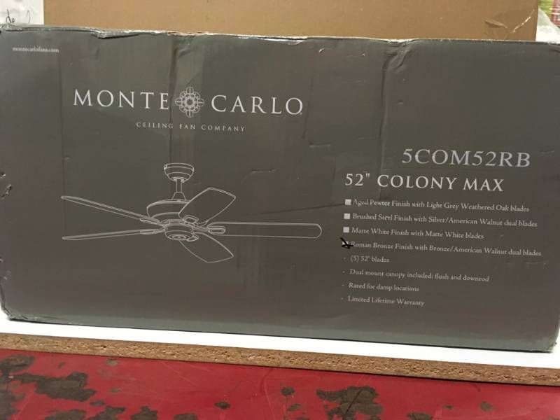 lot 31 image: Monte Carlo Fans - 5COM52RB  52 Colony Fan -  in like new condition