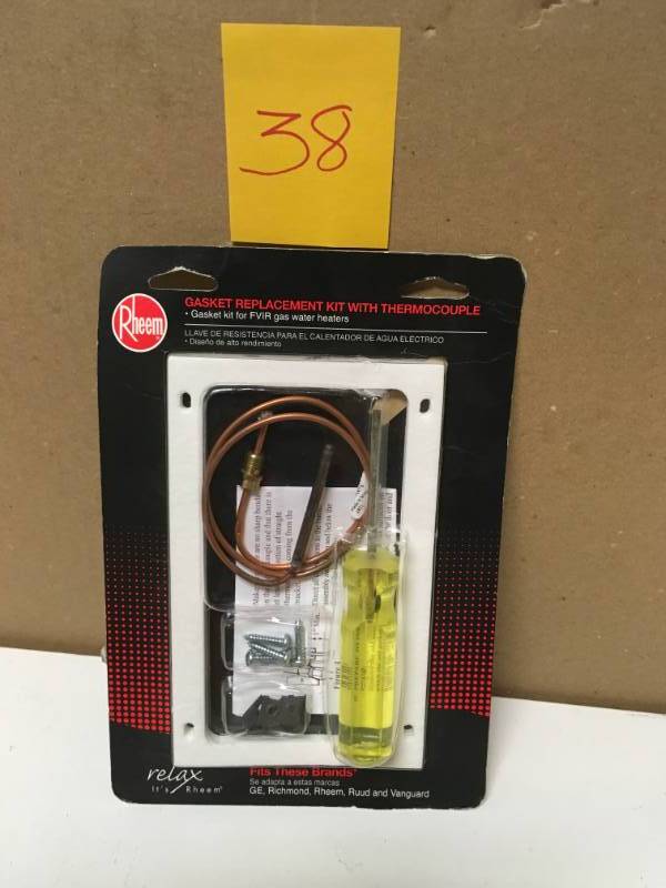 lot 38 image: Rheem Gasket Replacement Kit with Thermocouple not used