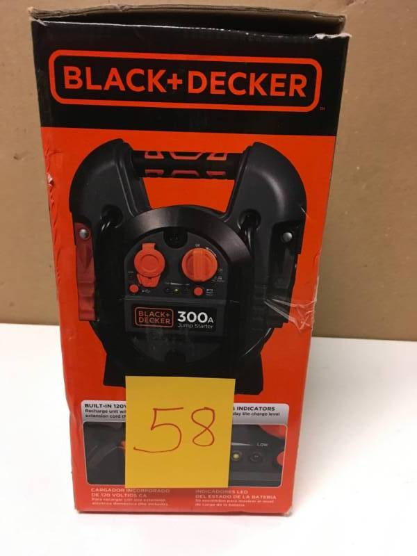 lot 58 image: Black and Decker Jump Starter in good condition