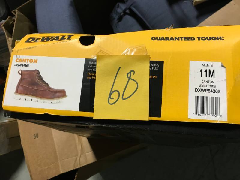 lot 68 image: Dewalt Canton 11M Walnut Pitstop Workboots Toe DXWP84362 Steel