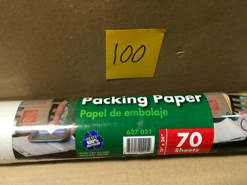 lot 100 image: Packaging Paper 70 Sheets new