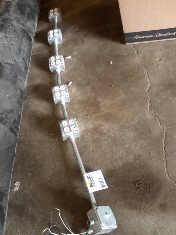 lot 103 image: Pre Wired, 4 outlet boxes..Wired  with Conduit