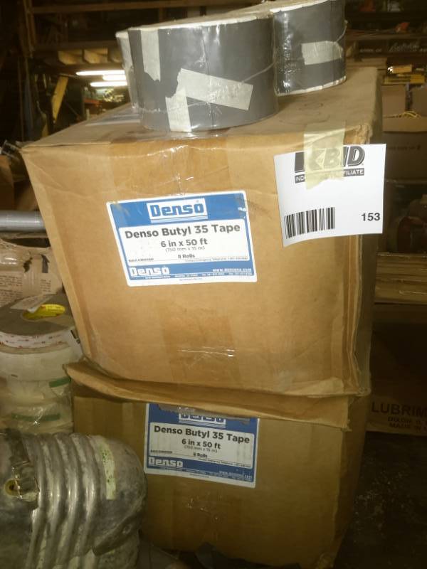 lot 153 image: 2 cases of Denso Butyl 35 Tape, plus rolls of paper tape