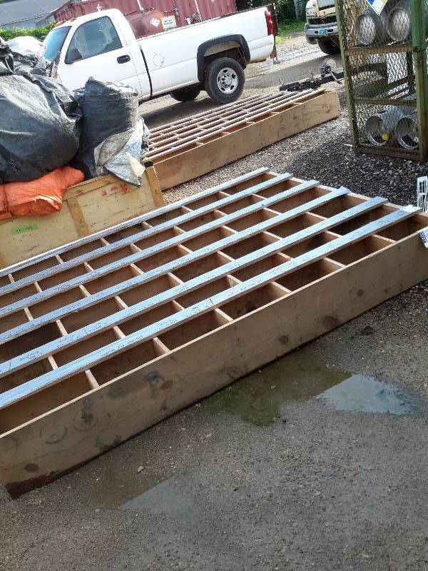 lot 87 image: Wood Toolparts bin.  Approx 10ft x 48 in x 12in deep