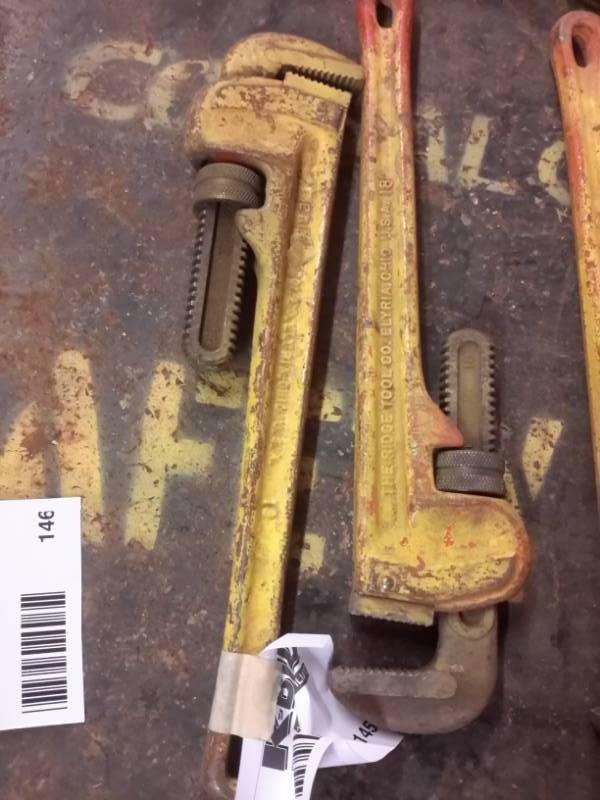 lot 146 image: 2, 18in pipe wrenches