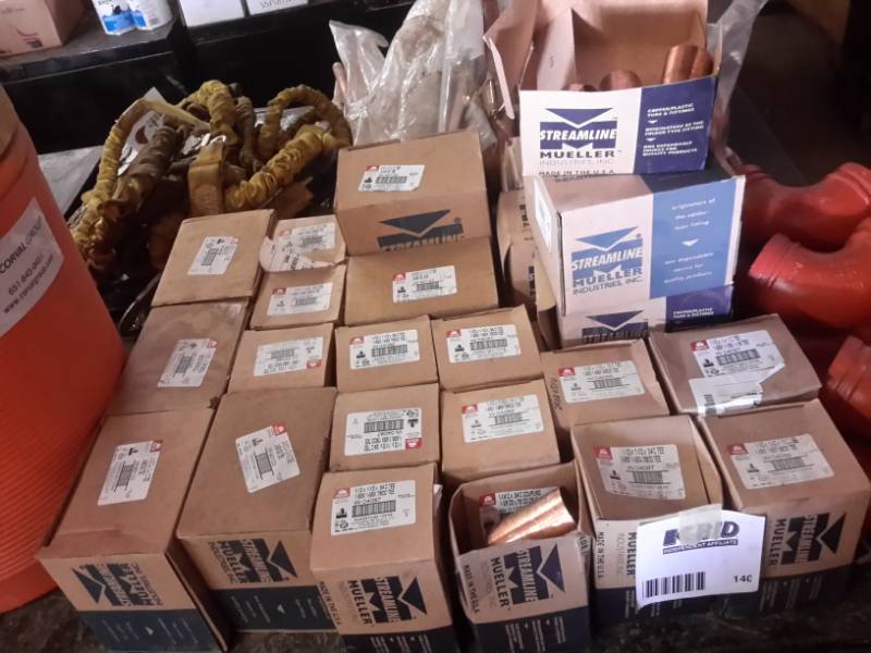 lot 140 image: Large lot of Copper fittings.. See the tags as to what is in each box