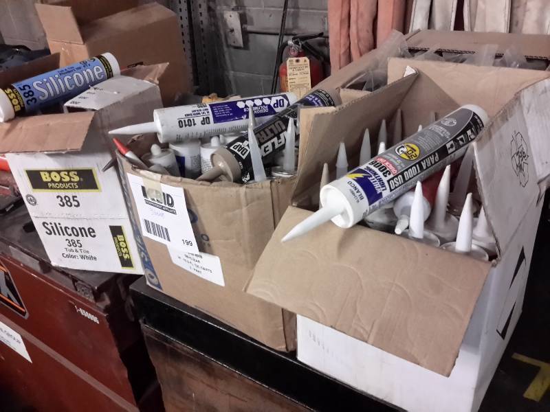 lot 199 image: 3 cases of Misc. Types of Caulk material