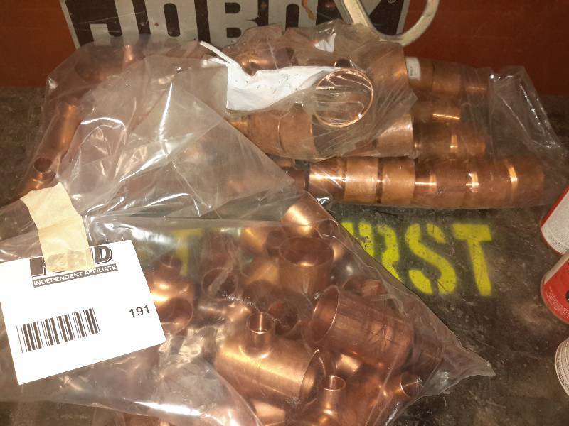 lot 191 image: Misc. Copper fittings as pictured
