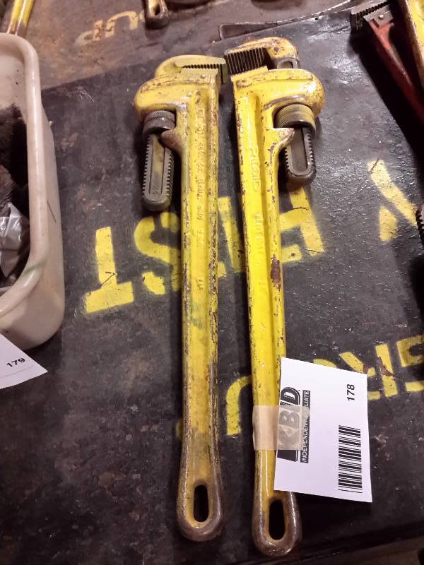 lot 178 image: 2, 24in pipe wrenches