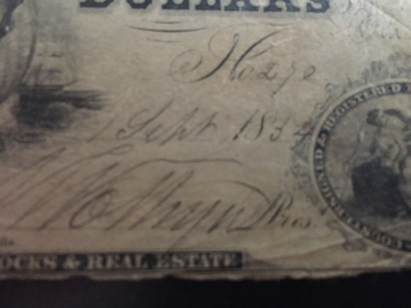 lot 8 image: 1834 The State Bank of Troy $20 Note