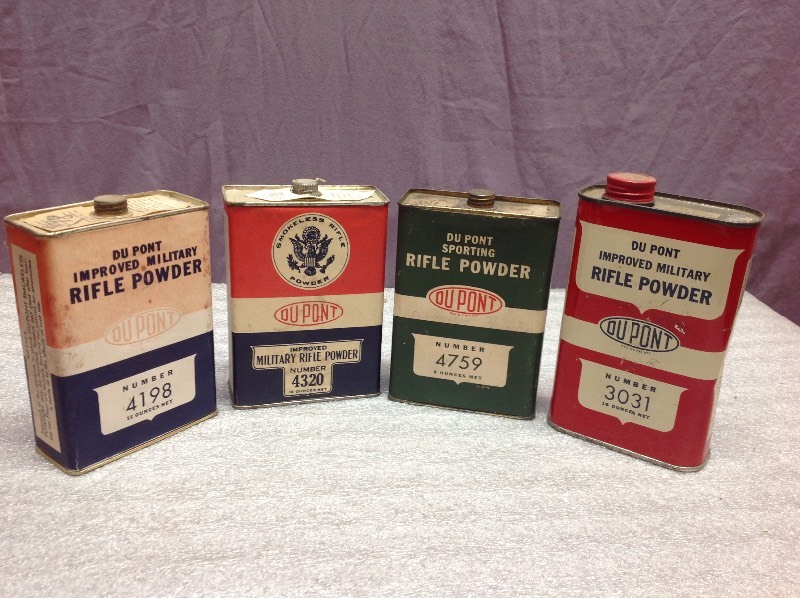 lot 46 image: Vintage Du Pont Rifle Powder Cans