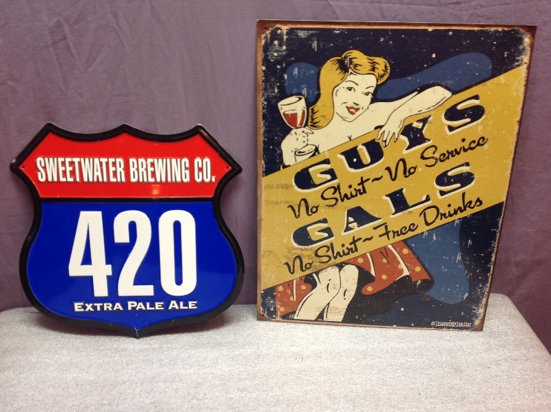 lot 80 image: 2 Metal Signs