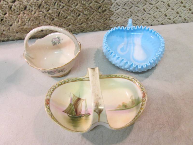 lot 32 image: Lenox Bowl with Handle, Nippon Dish...