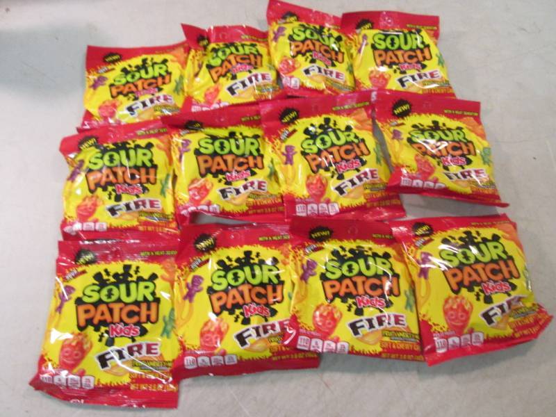 lot 55 image: Case of 12 Bags of Sour Patch Kids ...