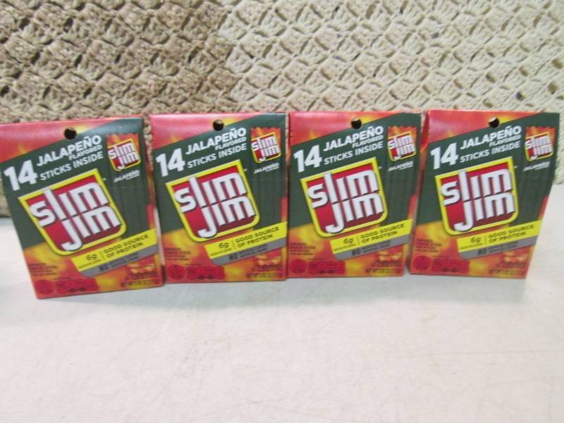 lot 60 image: 4 Boxes of Slim Jim Jalapeno Flavor...
