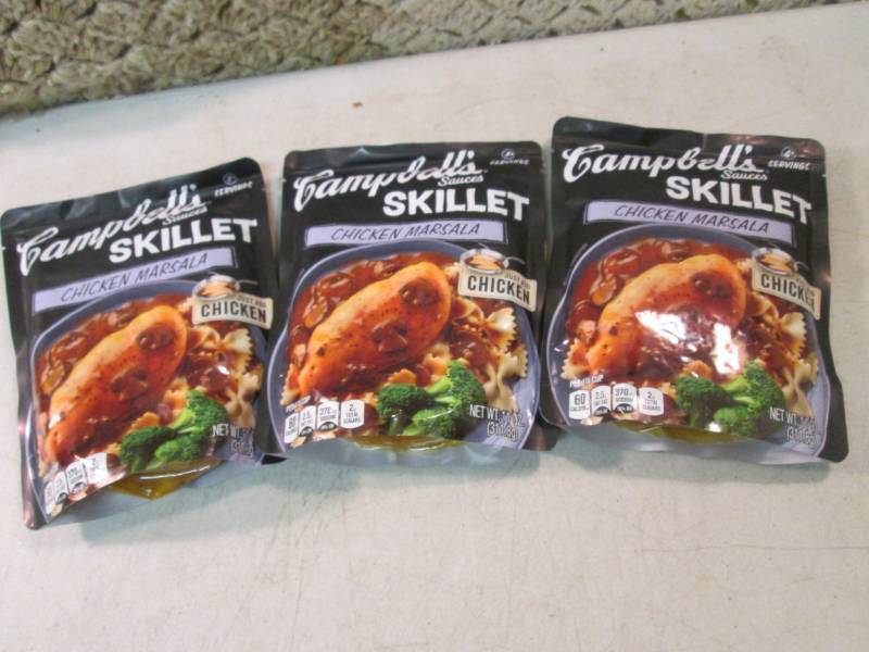 lot 88 image: 3 Pouches of Campbells Sauces Skill...