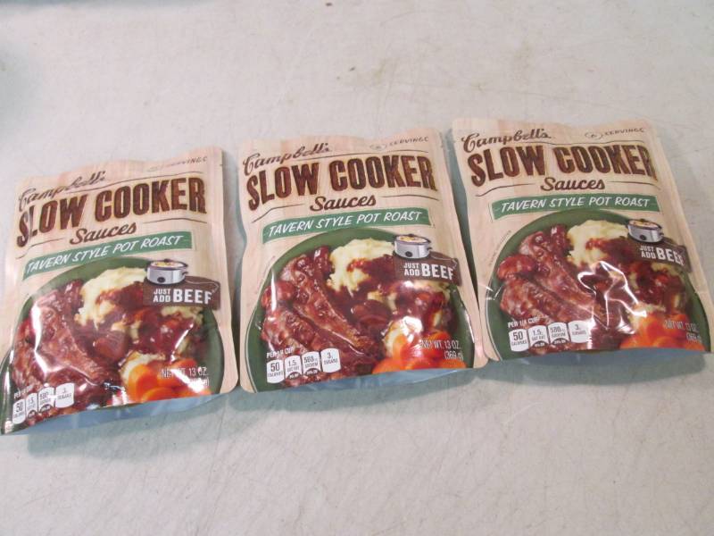 lot 90 image: 3 Pouches of Campbells Slow Cooker ...