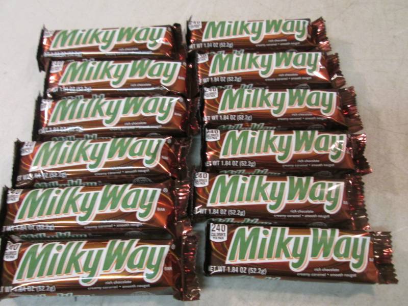 lot 113 image: 12 Milky Way Candy Bars Best by Apr...