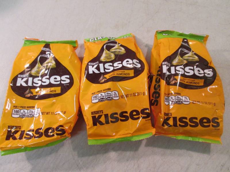 lot 121 image: 3 Bags of Hersheys Kisses with Almo...